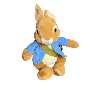 Peter Rabbit 10in Plush Toy Blue Jacket Green‎ Backpack Stuffed Animal Kids Gift